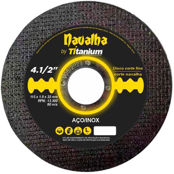 Disco de Corte Fino Navalha 4.1/2 Pol. 13,300 RPM TITANIUM-5789