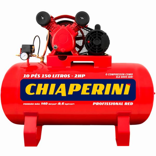 Compressor de Ar RED Média Pressão 10 Pés 2HP 150L 220/380V Trifásico CHIAPERINI-19752