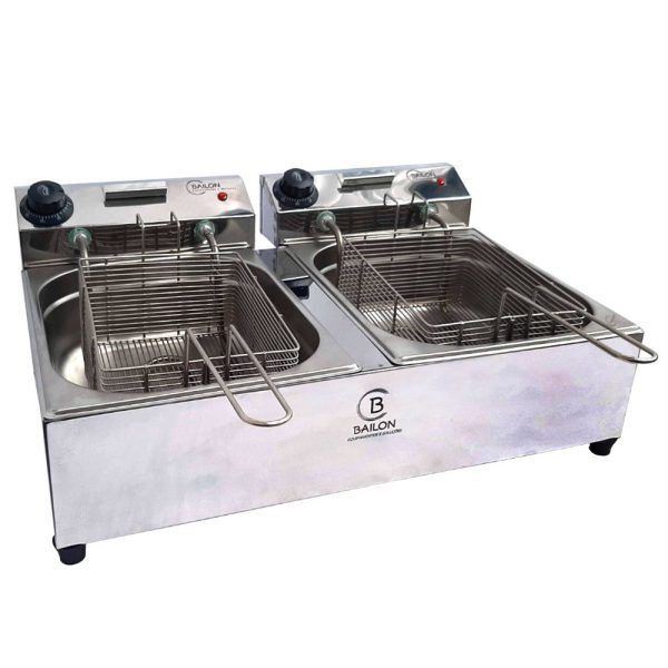 Fritadeira Elétrica 2 Cubas 10L 220V 3000W BAILON-2200.10L