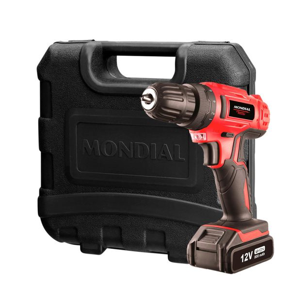 Parafusadeira Furadeira FPF-06M 3/8 Pol. 12V com Carregador Bivolt Maleta e Acessórios MONDIAL-2445-01