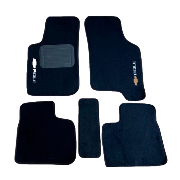 Tapete Carpete Grafite para Chevrolet Ágile 2009 a 2013 com 5 Peças SAMARA CAR-01195