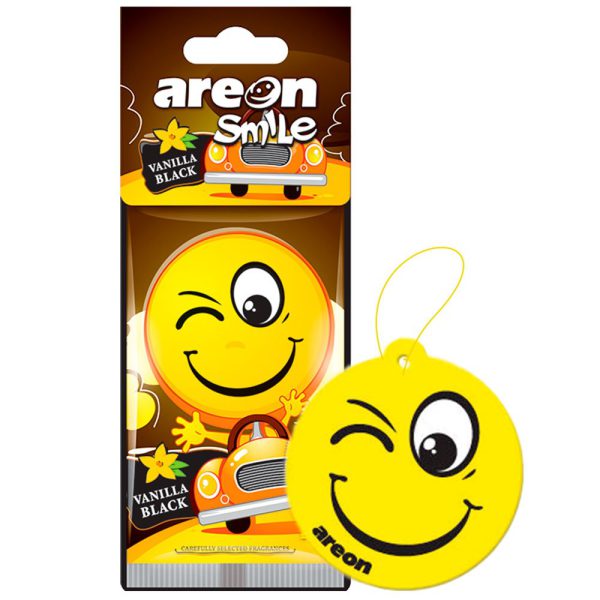 Aromatizante para Carros Smile Seco Vanilla Black Baunilha AREON-976602