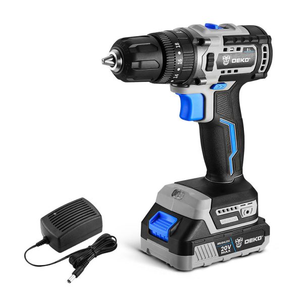 Parafusadeira Furadeira de Impacto Brushless 3/8 Pol. 42Nm com Bateria Lítion-Íon 20V 1.5Ah e Carregador DEKO-DKBL20ID01-H10