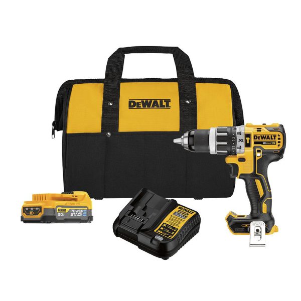 Parafusadeira e Furadeira de Impacto 1/2 Pol. 20V Max Brushless com Bateria 1,7Ah Powerstack Carregador Bivolt e Bolsa DEWALT-DCD796E1