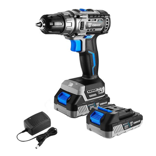 Parafusadeira Furadeira Brushless 3/8 Pol. com 2 Baterias 20V 1.5Ah e Carregador Rápido Bivolt DEKO-DKBL20DU3-HS2