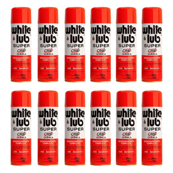 Kit Desengripante Spray White Lub Super 300ml com 12 Unidades ORBI-k28