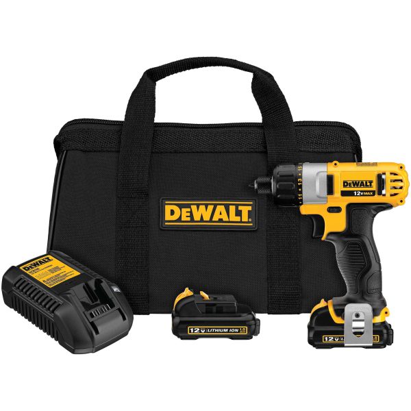 Parafusadeira de Impacto 1/4 Pol. 12V Max com 2 Baterias 1,3Ah Carregador e Bolsa DEWALT-DCF610S2-BR