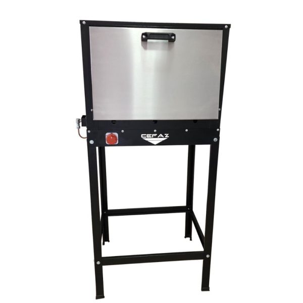 Forno Industrial FRG-15 Grande Baixa Pressão a Gás GLP 100L Tampa de Vidro com Cavalete CEFAZ-FRG-15