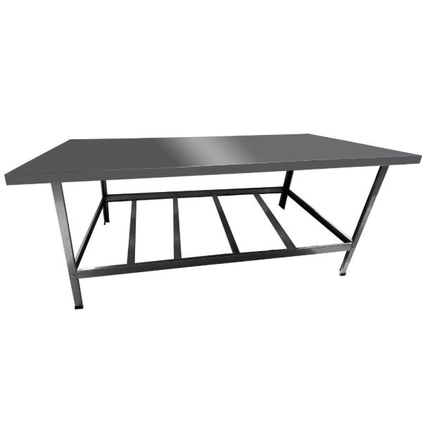 Mesa de Serviço Slim MSIS-20 55 x 145cm em Aço com 4 Travessas CEFAZ-MSIS-20