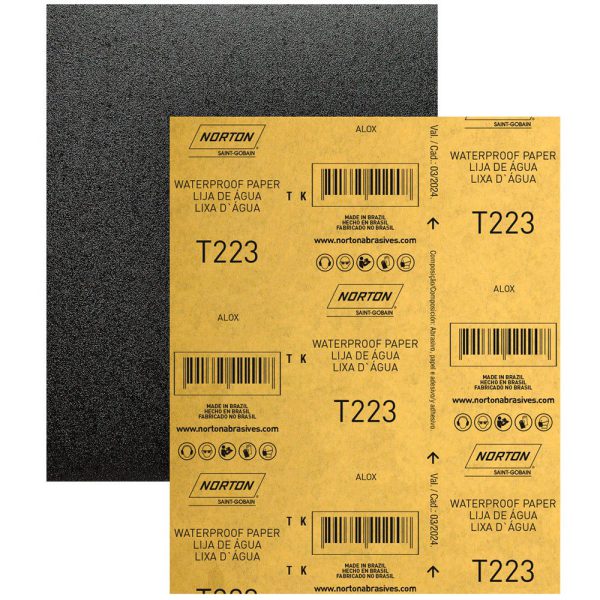 Folha de Lixa D Água T223 225x275mm Grão 220 NORTON-66261161502