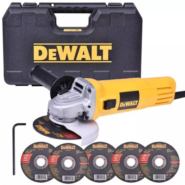 Esmerilhadeira Angular 4.1/2 Pol. 750W 110V com Maleta e 5 Discos DEWALT-DWE4010K