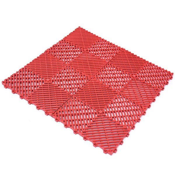 Piso Modular Automotivo Vermelho Estrado 30x30cm e Vestiário com 11 Peças VITÓRIA-RÉGIA-VERMELHOKIT11
