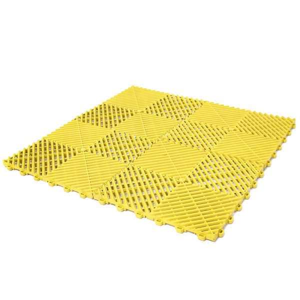Piso Modular Automotivo Amarelo Estrado 30x30cm e Vestiário com 22 Peças VITÓRIA-RÉGIA-AMARELOKIT22