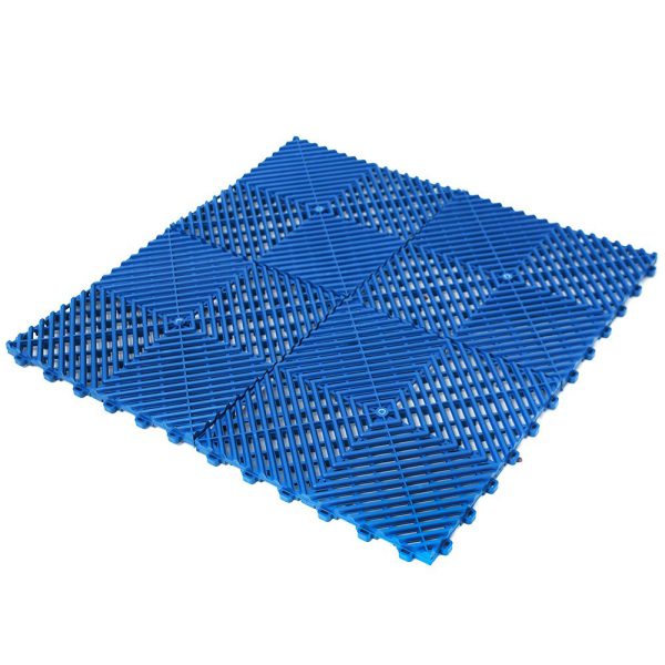 Piso Modular Automotivo Azul Estrado 30x30cm e Vestiário com 33 Peças VITÓRIA-RÉGIA-AZULKIT33