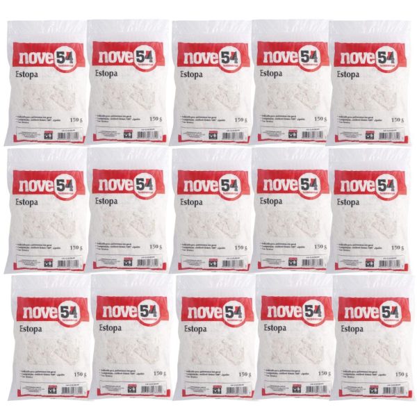 Kit com 15 Estopas branca para polimento embalagem com 150 g NOVE 54-K7167