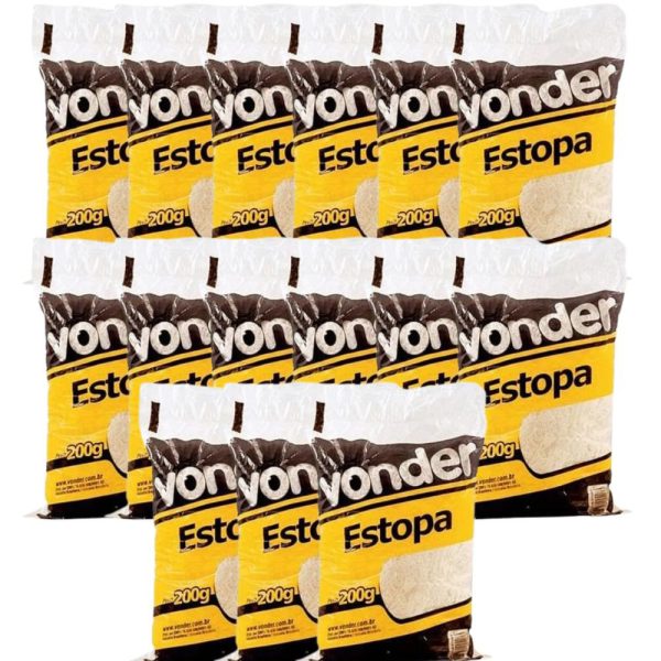 Kit com 15 Estopas Branca Para Polimento 200g VONDER-K5701