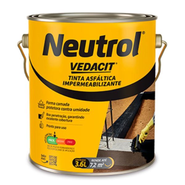 Tinta Asfáltica Impermeabilizante Neutrol 3,6 Litros VEDACIT-121566