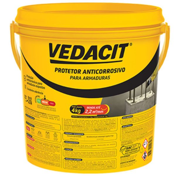 Revestimento Polimérico Bicomponente para Proteção de Armaduras Armatec 4kg VEDACIT-121505