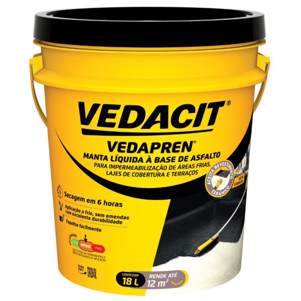 Impermeabilizante à Base de Asfalto Vedapren 18 Litros VEDACIT-111805