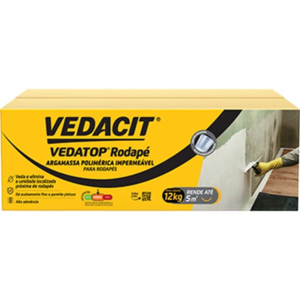 Argamassa Polimérica Impermeável Branca Vedatop Rodapé 12kg VEDACIT-112001