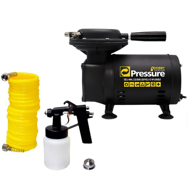 Motocompressor de Ar Hobby Series com Jogo de Pintura 1/2HP 50PSI Bivolt PRESSURE-975701315