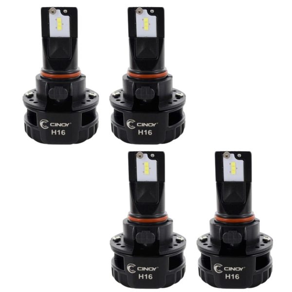 Combo com 2 Pares de Lâmpadas Automotiva Super LED Plus H16 32W 6.500K CINOY-K6964