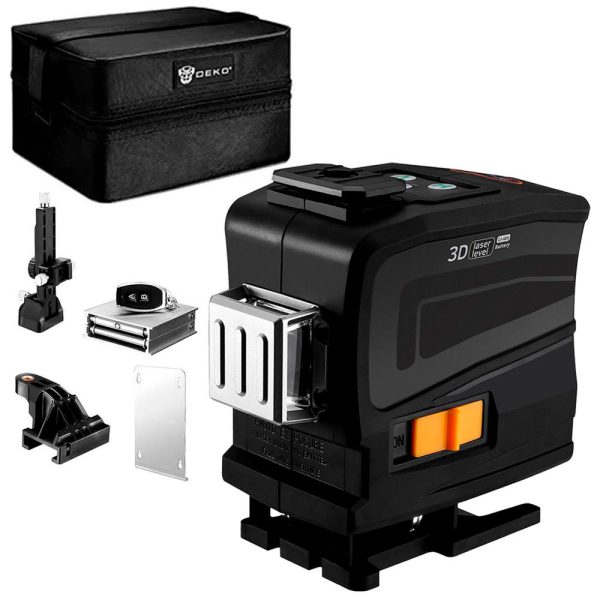 Nível a Laser Profissional 12 Linhas Verdes e 30 metros com Controle Remoto Bolsa e Acessórios DEKO-LL12-GTD
