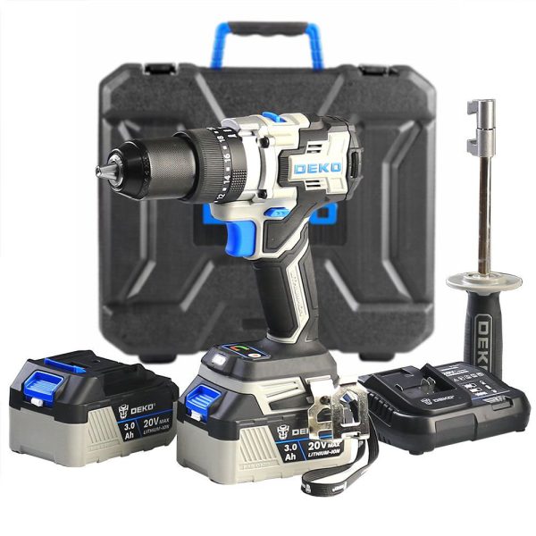 Parafusadeira Furadeira Impacto Brushless High Torque 1/2 pol 120Nm 2 Baterias 3Ah e Maleta DEKO-DKBL20XP01S4