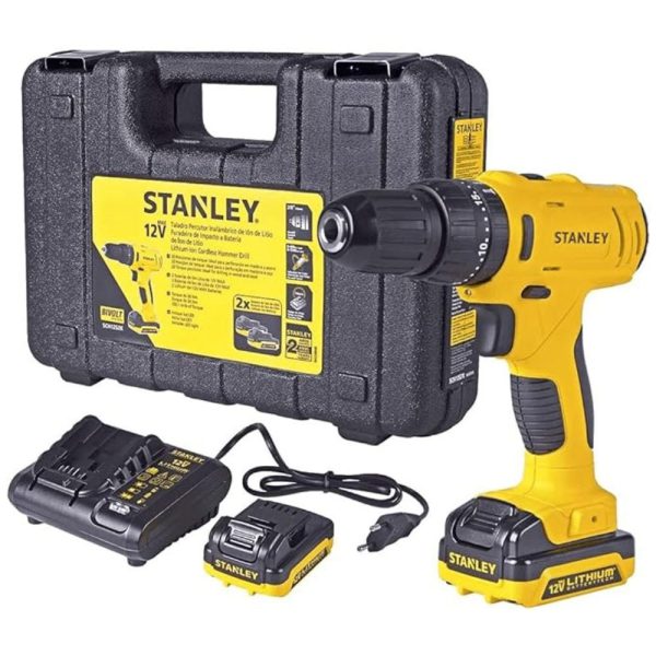 Parafusadeira/Furadeira de Impacto a Bateria 12V Li-Ion com Carregador 2 Baterias e Maleta STANLEY-SCH121S2K