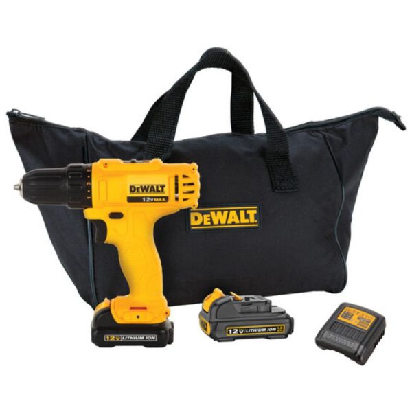 Parafusadeira e Furadeira 3/8Pol. 12V Max com 2 Baterias 1,3Ah Carregador Bivolt e Bolsa DEWALT-DCD700C2