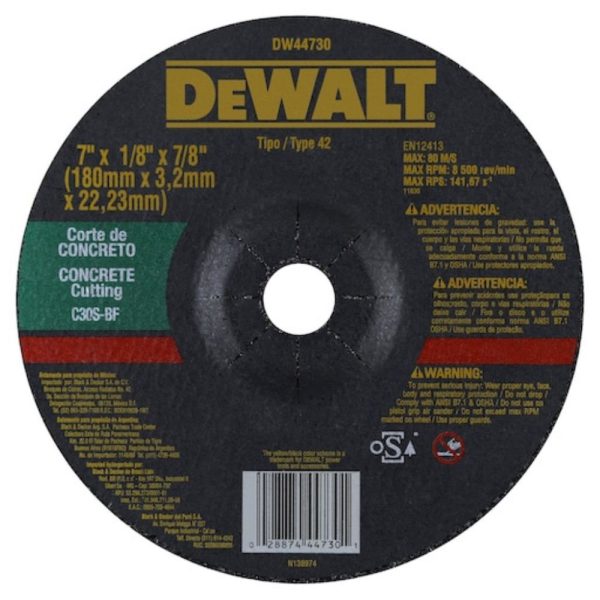 Disco Abrasivo para Concreto 7 Pol DEWALT-DW44740