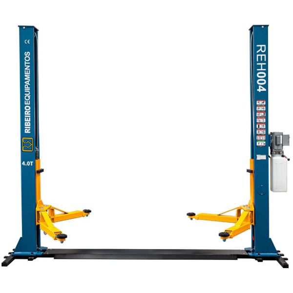 Elevador Automotivo Eletro Hidráulico 04 Toneladas 220V Double Lock Azul com Base RIBEIRO-REH004-B