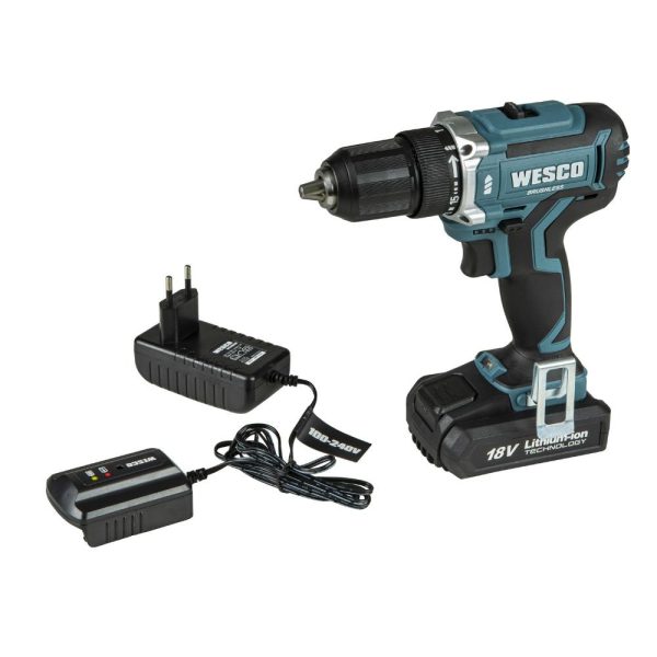 Parafusadeira e Furadeira 1/2Pol 18V Brushless com Bateria 2,0Ah e Carregador Bivolt WESCO-WS2324