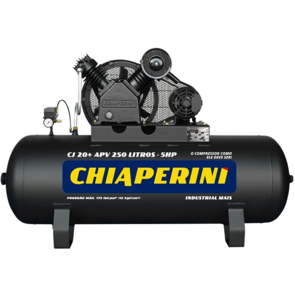 Compressor de Ar 20 Pés 250L 5HP 175 PSI 220/380V - Trifásico CHIAPERINI-690