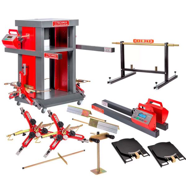 Alinhador Digital 4 Cabeças Wireless com Rack Vermelho TECHMAX-ALDW2