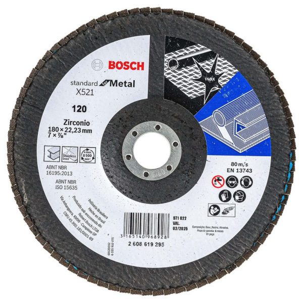 Disco Flap Santard para Metal 7 Pol. Grão 120 BOSCH-2608619295-000