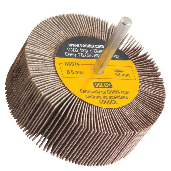 Roda de Lixa 80mm x 30mm com Haste Grão 120 VONDER-1271802120