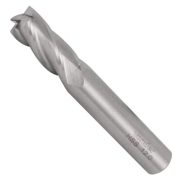 Fresa de topo em aço rápido com 4 cortes DIN 844A 12,0 mm VONDER-5315120000