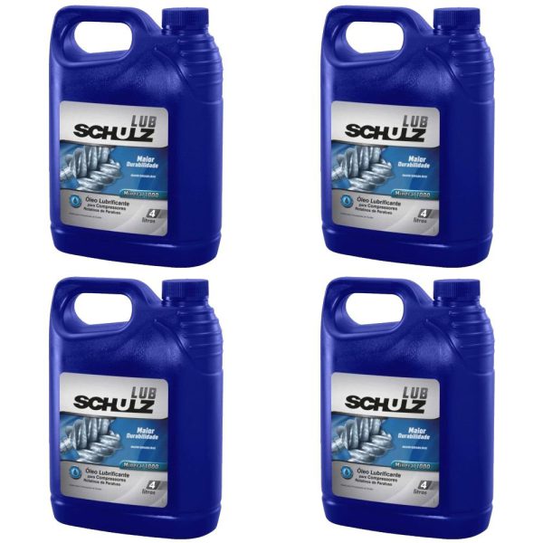 Kit com 4 Óleos Minerais para Compressor Parafuso 4 Litros SCHULZ-K7679