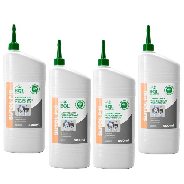 Kit com 4 Óleos Lubrificante Sutol P10 500ml para Sistemas Pneumáticos BIOLUB-K7687