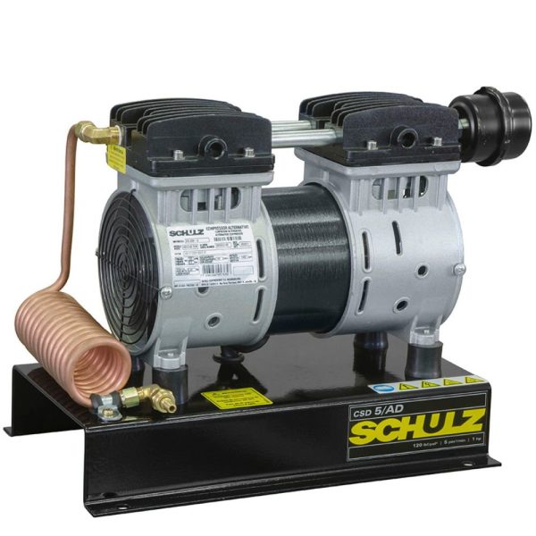 Compressor de Ar Isento de Óleo CSD-5 1HP 120PSI 141L/Min 220V SCHULZ-915.0391-0