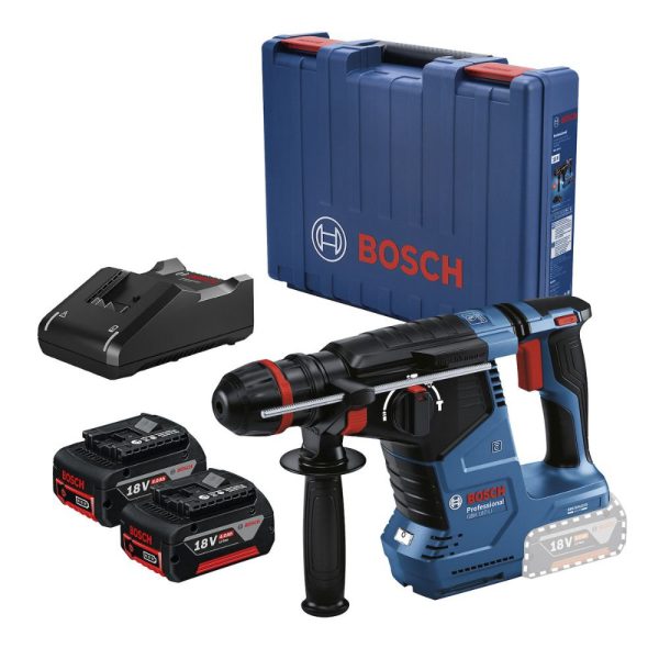 Martelete Perfurador Rompedor SDS Plus 2,4 18V Brushless com 2 Baterias 4,0Ah Carregador e Maleta GBH 187-LI BOSCH-06119231E0-000