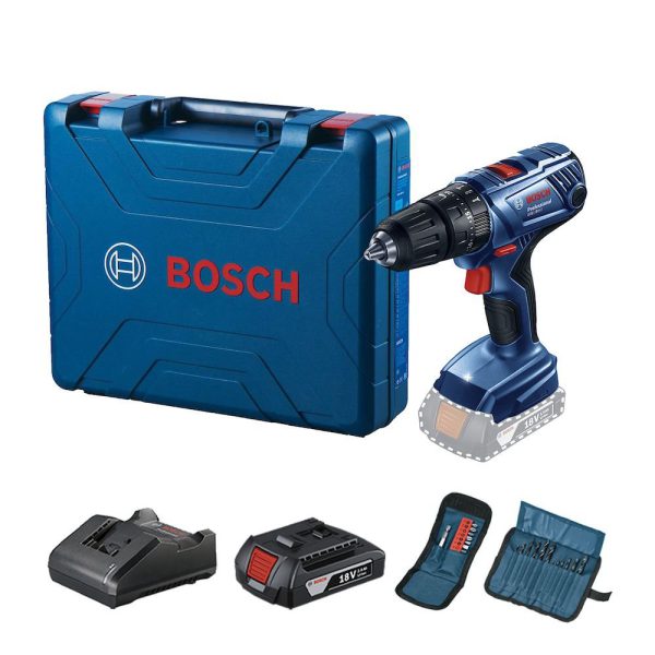 Parafusadeira Furadeira de Impacto GSB180-LI 1/2 Pol. 18V com Bateria Lí-Íon 2,0Ah Carregador Bivolt e Maleta com Acessórios BOSCH-06019F83E5-000