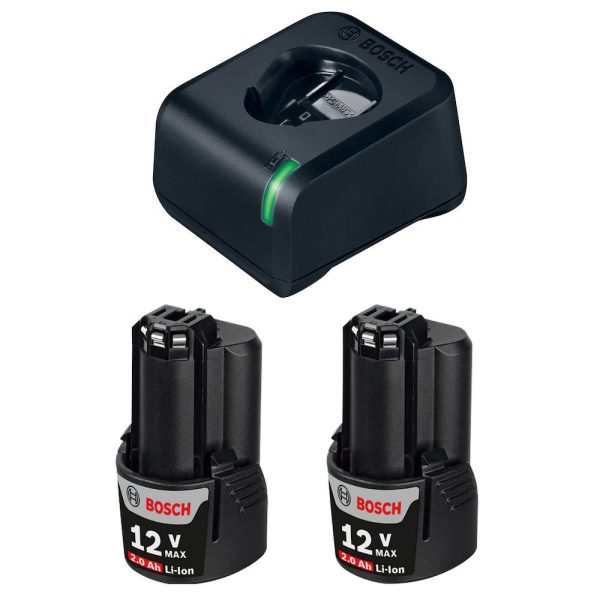 Kit 2 Baterias de Íons de Lítio 12V 2,0Ah com Carregador Bivolt BOSCH-1600A021KS-000