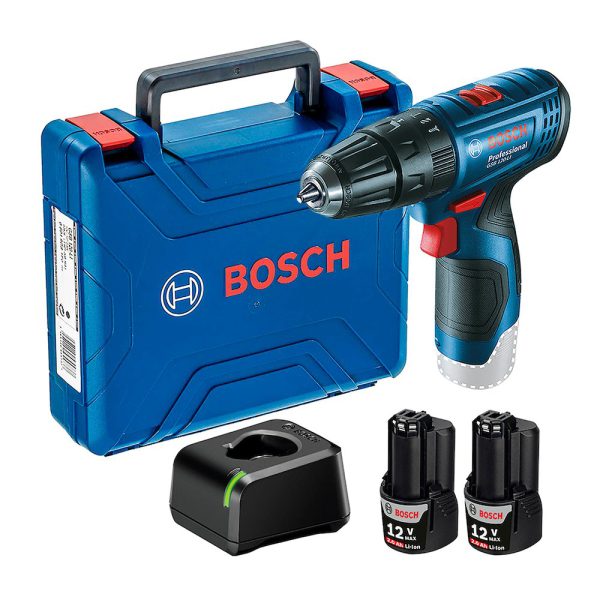 Parafusadeira Furadeira de Impacto GSB120-LI 3/8 Pol. 12V com 2 Baterias 2.0Ah Lí-Íon Carregador Bivolt e Maleta BOSCH-06019G81E0-000