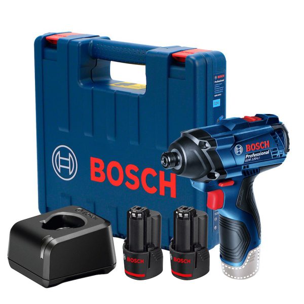 Chave de Impacto GDR 120-LI 1/4 Pol. 12V com 2 Baterias Lí-Íon 2.0Ah Carregador Bivolt e Maleta BOSCH-06019F00E1-000
