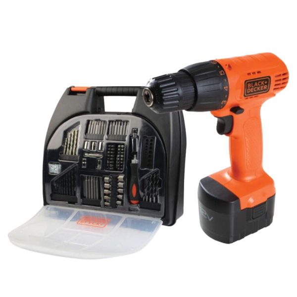Kit Parafusadeira/Furadeira a Bateria 12V com Carregador Maleta e Acessórios BLACK+DECKER-CD121K100