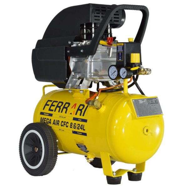 Compressor de Ar Mega Air CFC 8,6 Pés 24L 2HP 110V FERRARI-AAC101003-8/6