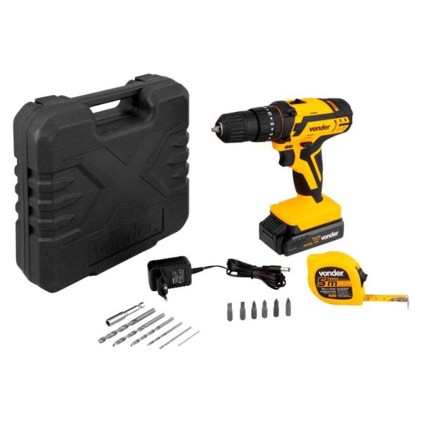 Parafusadeira/Furadeira de Impacto PFV012i a Bateria 12V 3/8 Pol. com Carregador Bivolt Maleta e Acessórios. VONDER-6001000012
