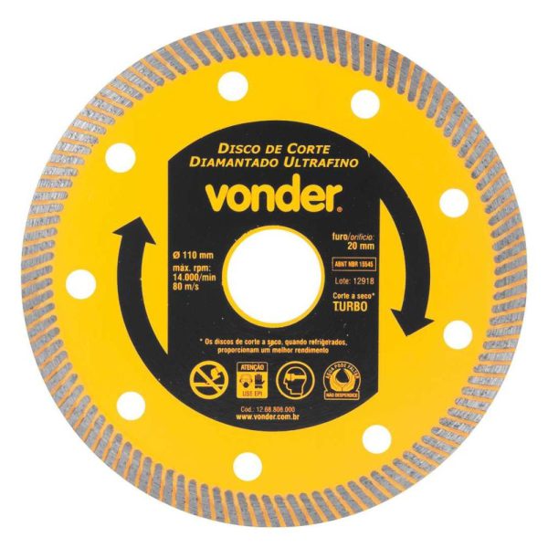Disco de Corte Diamantado 110 mm para Porcelanato Ultrafino VONDER-1268808000